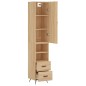 vidaXL Aparador de madera contrachapada roble Sonoma 34,5x34x180 cm vidaXL Aparador de madera contrachapada roble Sonoma 34,5x34x180 cm