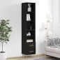 vidaXL Aparador de madera contrachapada negro 34,5x34x180 cm vidaXL Aparador de madera contrachapada negro 34,5x34x180 cm