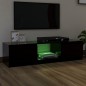 vidaXL Mueble para TV con luces LED negro 140x40x35,5 cm