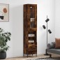 vidaXL Aparador de madera contrachapada roble ahumado 34,5x34x180 cm vidaXL Aparador de madera contrachapada roble ahumado 34,5x34x180 cm