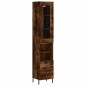 vidaXL Aparador de madera contrachapada roble ahumado 34,5x34x180 cm vidaXL Aparador de madera contrachapada roble ahumado 34,5x34x180 cm