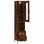 vidaXL Aparador de madera contrachapada roble ahumado 34,5x34x180 cm vidaXL Aparador de madera contrachapada roble ahumado 34,5x34x180 cm