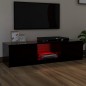 vidaXL Mueble para TV con luces LED negro 140x40x35,5 cm