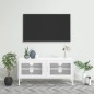 vidaXL Mueble para TV de acero blanco 105x35x50 cm vidaXL Mueble para TV de acero blanco 105x35x50 cm