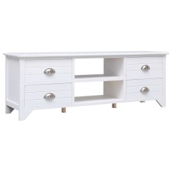 vidaXL Mueble para TV madera maciza de paulownia blanco 108x30x40 cm