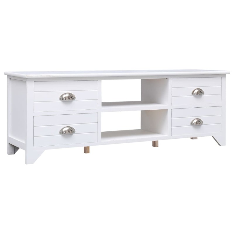 vidaXL Mueble para TV madera maciza de paulownia blanco 108x30x40 cm vidaXL Mueble para TV madera maciza de paulownia blanco 108x30x40 cm
