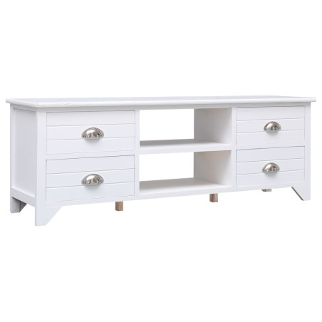 vidaXL Mueble para TV madera maciza de paulownia blanco 108x30x40 cm