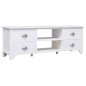 vidaXL Mueble para TV madera maciza de paulownia blanco 108x30x40 cm vidaXL Mueble para TV madera maciza de paulownia blanco 108x30x40 cm