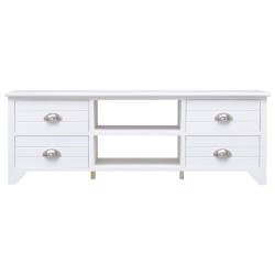 vidaXL Mueble para TV madera maciza de paulownia blanco 108x30x40 cm