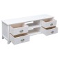 vidaXL Mueble para TV madera maciza de paulownia blanco 108x30x40 cm vidaXL Mueble para TV madera maciza de paulownia blanco 108x30x40 cm