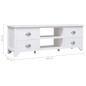 vidaXL Mueble para TV madera maciza de paulownia blanco 108x30x40 cm vidaXL Mueble para TV madera maciza de paulownia blanco 108x30x40 cm