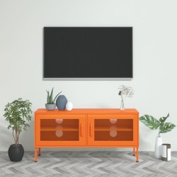 vidaXL Mueble para TV de acero naranja 105x35x50 cm