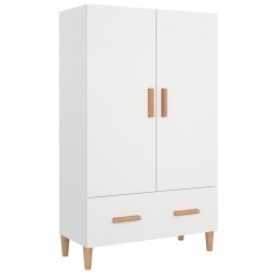 vidaXL Aparador de madera contrachapada blanco brillante 70x31x115cm