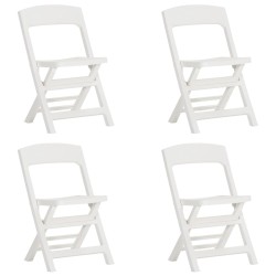 vidaXL Sillas plegables de jardín 4 unidades PP blanco