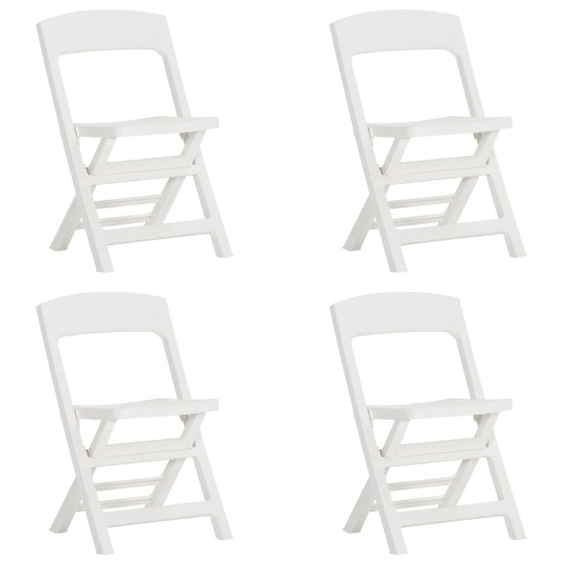 vidaXL Sillas plegables de jardín 4 unidades PP blanco vidaXL Sillas plegables de jardín 4 unidades PP blanco