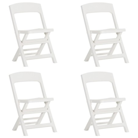 vidaXL Sillas plegables de jardín 4 unidades PP blanco