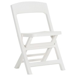 vidaXL Sillas plegables de jardín 4 unidades PP blanco