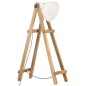 vidaXL Lámpara de pie madera maciza de mango blanca E27 vidaXL Lámpara de pie madera maciza de mango blanca E27