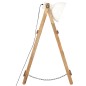 vidaXL Lámpara de pie madera maciza de mango blanca E27 vidaXL Lámpara de pie madera maciza de mango blanca E27