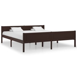 vidaXL Estructura de cama madera maciza pino marrón oscuro 180x200 cm