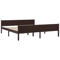 vidaXL Estructura de cama madera maciza pino marrón oscuro 180x200 cm