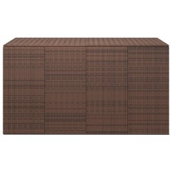 vidaXL Baúl para cojines de jardín ratán PE marrón 194x100x103 cm