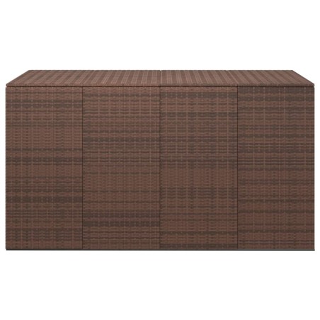 vidaXL Baúl para cojines de jardín ratán PE marrón 194x100x103 cm
