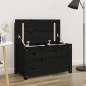 vidaXL Banco de madera maciza de pino negro 80x41x77 cm vidaXL Banco de madera maciza de pino negro 80x41x77 cm