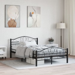 vidaXL Estructura de cama de acero negra 140x200 cm