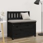 vidaXL Banco de madera maciza de pino negro 80x41x77 cm vidaXL Banco de madera maciza de pino negro 80x41x77 cm