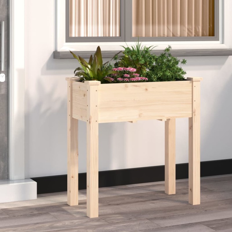 vidaXL Jardinera con forro interior madera maciza de abeto 71x37x76 cm vidaXL Jardinera con forro interior madera maciza de abeto 71x37x76 cm