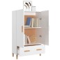 vidaXL Aparador de madera contrachapada blanco brillante 70x31x115cm vidaXL Aparador de madera contrachapada blanco brillante 70x31x115cm