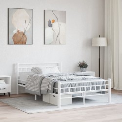 vidaXL Estructura de cama de metal blanco 120x200 cm