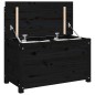vidaXL Banco de madera maciza de pino negro 80x41x77 cm vidaXL Banco de madera maciza de pino negro 80x41x77 cm