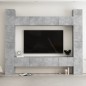 vidaXL Set de muebles de TV 8 pzas madera contrachapada gris hormigón