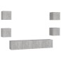 vidaXL Set de muebles de salón 6 pzas madera ingeniería gris hormigón vidaXL Set de muebles de salón 6 pzas madera ingeniería gris hormigón