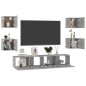 vidaXL Set de muebles de salón 6 pzas madera ingeniería gris hormigón vidaXL Set de muebles de salón 6 pzas madera ingeniería gris hormigón