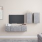 vidaXL Set de muebles de salón 4 pzas madera ingeniería gris hormigón vidaXL Set de muebles de salón 4 pzas madera ingeniería gris hormigón