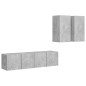 vidaXL Set de muebles de salón 4 pzas madera ingeniería gris hormigón vidaXL Set de muebles de salón 4 pzas madera ingeniería gris hormigón