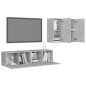 vidaXL Set de muebles de salón 4 pzas madera ingeniería gris hormigón vidaXL Set de muebles de salón 4 pzas madera ingeniería gris hormigón