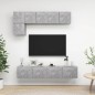 vidaXL Set de muebles de salón 5 pzas madera ingeniería gris hormigón vidaXL Set de muebles de salón 5 pzas madera ingeniería gris hormigón