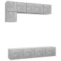 vidaXL Set de muebles de salón 5 pzas madera ingeniería gris hormigón vidaXL Set de muebles de salón 5 pzas madera ingeniería gris hormigón