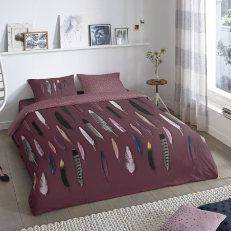 Good Morning Funda de edredón FEATHERS 200x200/220 cm burdeos