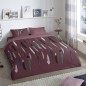 Good Morning Funda de edredón FEATHERS 200x200/220 cm burdeos Good Morning Funda de edredón FEATHERS 200x200/220 cm burdeos