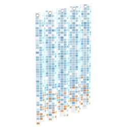EISL Cortina de ducha con mosaico azul y naranja 200x180x0,2 cm