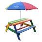 AXI Mesa de pícnic para niños Nick con sombrilla arco iris AXI Mesa de pícnic para niños Nick con sombrilla arco iris