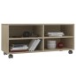 vidaXL Mueble de TV ruedas madera contrachapada color roble 90x35x35cm vidaXL Mueble de TV ruedas madera contrachapada color roble 90x35x35cm