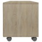 vidaXL Mueble de TV ruedas madera contrachapada color roble 90x35x35cm vidaXL Mueble de TV ruedas madera contrachapada color roble 90x35x35cm