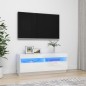 vidaXL Mueble de TV con luces LED blanco brillante 100x35x40 cm vidaXL Mueble de TV con luces LED blanco brillante 100x35x40 cm