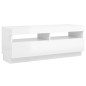 vidaXL Mueble de TV con luces LED blanco brillante 100x35x40 cm vidaXL Mueble de TV con luces LED blanco brillante 100x35x40 cm